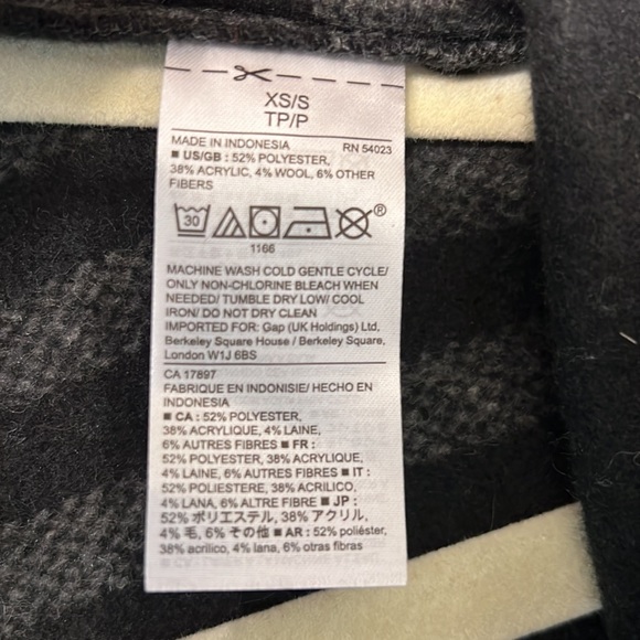 Gap Plaid Sweater Poncho size xs/s - Picture 4 of 6